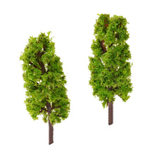 Load image into Gallery viewer, 20 pcs Miniature Green Tree Models 1:200 Scale Train Railway Layout Accessories DIY Landscape Dollhouse Terrarium Diorama Craft Supplies
