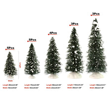 Load image into Gallery viewer, 20 pcs Miniature Snowy Pine Tree Model with Base HO TT N Z Scale Train Railway Scene Accessories Terrarium Christmas Diorama Craft Supplies
