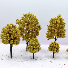 Load image into Gallery viewer, 100pcs Mixed Autumn Model Trees 3–12cm Plastic Miniature Scenery for DIY Diorama, Railway Layout, Sand Tables, Landscape Craft Supplies
