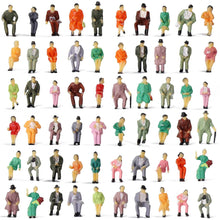 Load image into Gallery viewer, 60 pcs Miniature All Seated Passenger Train Sitting People Figures 1:87 Ho Scale Models Toys Layout Scene Accessories Diorama Supplies
