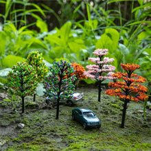 Load image into Gallery viewer, 30pcs Miniature Model Trees 3-10cm HO Scale Train Scenery Diorama Supplies Colorful Landscape Plants Railway Layout Kit
