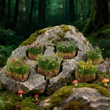 Load image into Gallery viewer, 12/16mm Miniature Tearable Flower Grass Tufts Clusters for Diorama Scenery, Model Railway Layout, Wargaming Terrain Craft Supplies
