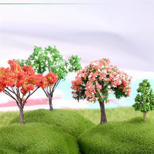 Load image into Gallery viewer, 4 pcs Multiple Style Miniature Tree Models Train Railway Accessories Forest Fairy Garden Landscape Terrarium Diorama Craft Supplies
