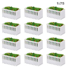 Load image into Gallery viewer, 12pcs Miniature Rectangle Flowerbed Model for Train Layout, N HO OO O Scale Park Garden Border Diorama Landscape Scenery Craft Supplies
