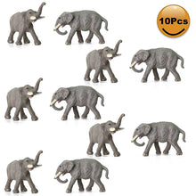 Load image into Gallery viewer, 10pcs Miniature Elephant Figurines 1:160 Scale Animal Model, Scenery Craft Supplies

