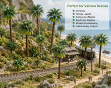 Load image into Gallery viewer, 19pcs Miniature Palm Tree Mixed Sizes 7-15cm for Diorama Railway Layout Tropical Model Landscape
