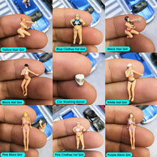 Load image into Gallery viewer, Miniature Bikini Car Wash Sexy Girl Woman People Figure 1:64 Models Dollhouse Building Landscape Scene Accessories Diorama Supplies
