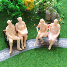 Load image into Gallery viewer, 12pcs 1:25 G Scale Miniature Unpainted Model Train Figures, Plastic Seated People for Railway Layouts, Diorama Building, Craft Supplies

