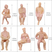 Load image into Gallery viewer, 12pcs 1:25 G Scale Miniature Unpainted Model Train Figures, Plastic Seated People for Railway Layouts, Diorama Building, Craft Supplies
