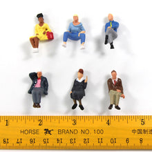 Load image into Gallery viewer, 25pcs Miniature Seated People Figures - 1:48 Scale Model Train Passengers - Diorama Accessories
