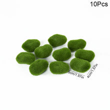 Load image into Gallery viewer, 10 pcs Miniature Green Moss Rock Stone Model Pot Decoration DIY Landscape Scenery Dollhouse Fairy Garden Terrarium Diorama Craft Supplies
