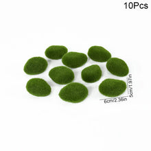 Load image into Gallery viewer, 10 pcs Miniature Green Moss Rock Stone Model Pot Decoration DIY Landscape Scenery Dollhouse Fairy Garden Terrarium Diorama Craft Supplies
