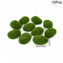 Load image into Gallery viewer, 10 pcs Miniature Green Moss Rock Stone Model Pot Decoration DIY Landscape Scenery Dollhouse Fairy Garden Terrarium Diorama Craft Supplies
