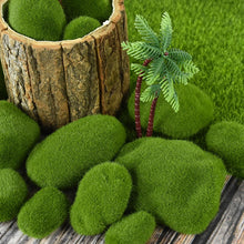Load image into Gallery viewer, 10 pcs Miniature Green Moss Rock Stone Model Pot Decoration DIY Landscape Scenery Dollhouse Fairy Garden Terrarium Diorama Craft Supplies
