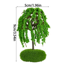 Load image into Gallery viewer, Miniature Green Tree Model with Base Train Railway Accessories DIY Scenery Fairy Garden Landscape Dollhouse Terrarium Diorama Craft Supplies
