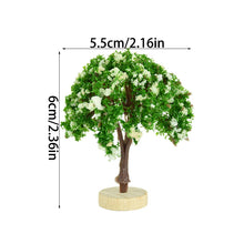 Load image into Gallery viewer, Miniature Green Tree Model with Base Train Railway Accessories DIY Scenery Fairy Garden Landscape Dollhouse Terrarium Diorama Craft Supplies
