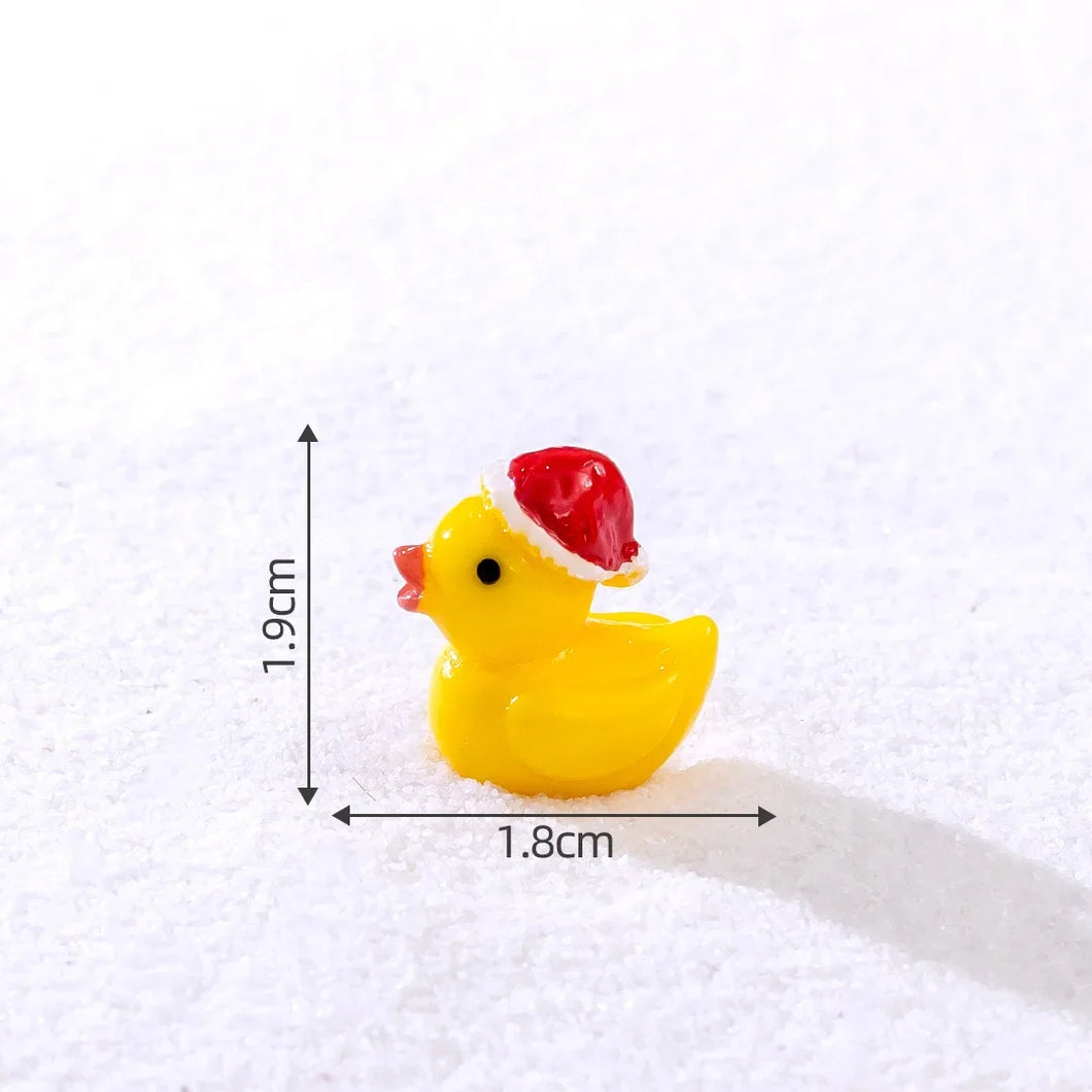 20/50/100 pcs Miniature Christmas Duck Animal Figure Models Dollhouse Landscape Fairy Garden Accessories Terrarium Diorama Craft Supplies