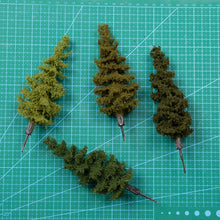 Load image into Gallery viewer, 3 pcs 14cm Miniature Pine Tree 1:87 Scale Model DIY Sand Table Train Railway Scenery Fairy Garden Landscape Terrarium Diorama Craft Supplies
