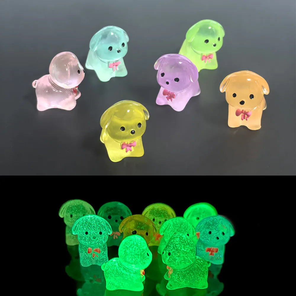 30 pcs Mixed Miniature Puppy Cute Dog Model Glow in Dark DIY Dollhouse Landscape Fairy Garden Accessories Terrarium Diorama Craft Supplies
