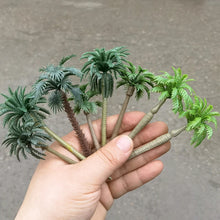 Load image into Gallery viewer, 25 pcs Mixed Miniature Coconut Palm Tree Models Train Railway Accessories Beach Seaside Landscape Layout Terrarium Diorama Craft Supplies

