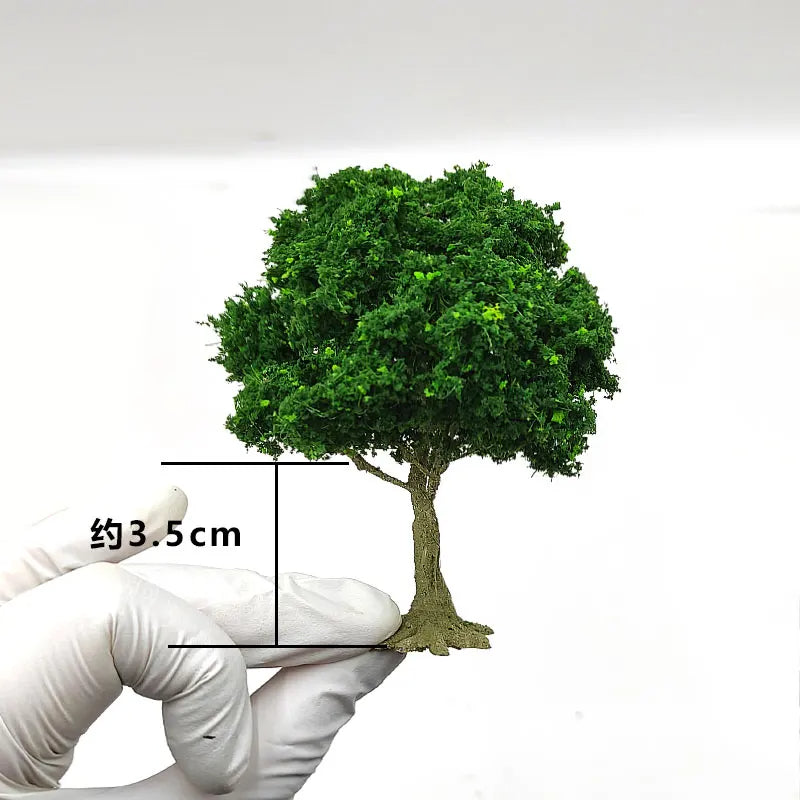 10/15/18/23/28cm Miniature Deep Green Tree Model Train Railway Layout Scenery Dollhouse Garden Landscape Terrarium Diorama Craft Supplies