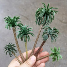 Load image into Gallery viewer, 25 pcs Mixed Miniature Coconut Palm Tree Models Train Railway Accessories Beach Seaside Landscape Layout Terrarium Diorama Craft Supplies
