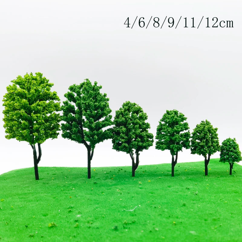 50 pcs 4-12cm Mixed Miniature Camphor Tree Model Train Railway DIY Scenery Dollhouse Garden Landscape Terrarium Diorama Craft Supplies