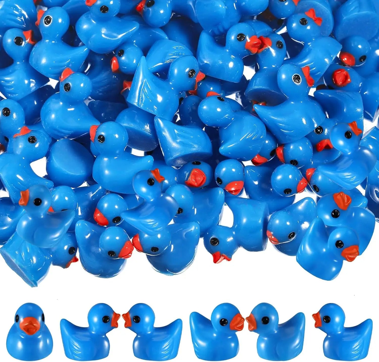 Blue Duck Model 50pcs Mini Blue Duck Miniatures for Diorama, Fairy Garden, Micro Lands ...