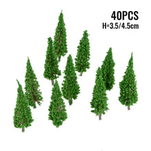 Load image into Gallery viewer, 40 pcs 3.5/4.5cm Miniature Tree Models Train Railway Accessories DIY Forest Scenery Fairy Garden Landscape Terrarium Diorama Craft Supplies
