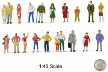 Load image into Gallery viewer, 30pcs Miniature People Models 1:43 Scale, O Scale Standing Figures, Model Railway Diorama Supplies
