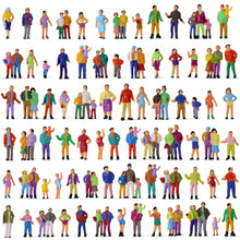 Load image into Gallery viewer, 100pcs Miniature Standing People Figures 1:87 Scale for Model Railway Diorama Craft Supplies
