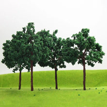 Load image into Gallery viewer, 4pcs Miniature Tree Models 14cm, 1:25 Scale, DIY Diorama Railway Scenery
