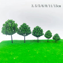 Load image into Gallery viewer, 50pcs Miniature Trees Mixed Sizes 3.5–13cm – Model Scenery for Diorama, Railway Layout, Mini Landscapes

