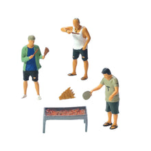 Load image into Gallery viewer, 5 pcs Miniature BBQ Barbecue Scene People Figure 1:64 Model S Scale Sand Table Layout Building Street Landscape Accessories Diorama Supplies
