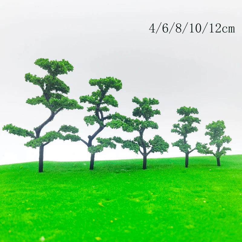 50 pcs 4-12cm Mixed Miniature Greeting Pine Tree Model Train Railway DIY Scenery Dollhouse Garden Landscape Terrarium Diorama Craft Supplies