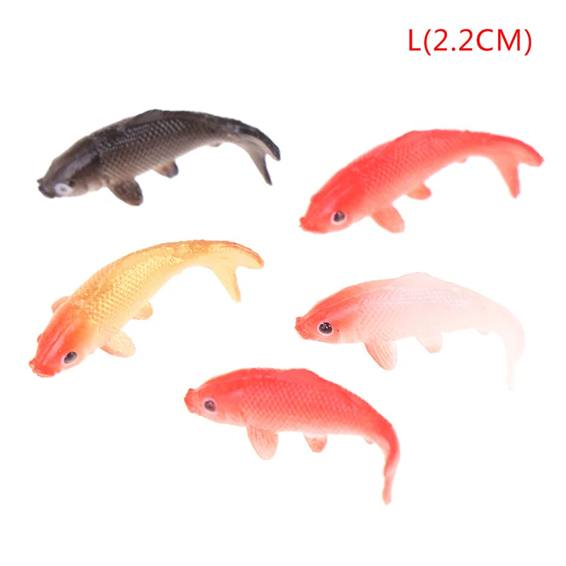 5 pcs Miniature Tiny Carp Fish Figure Model DIY Scenery Dollhouse Landscape Fairy Garden Accessories Terrarium Diorama Craft Supplies