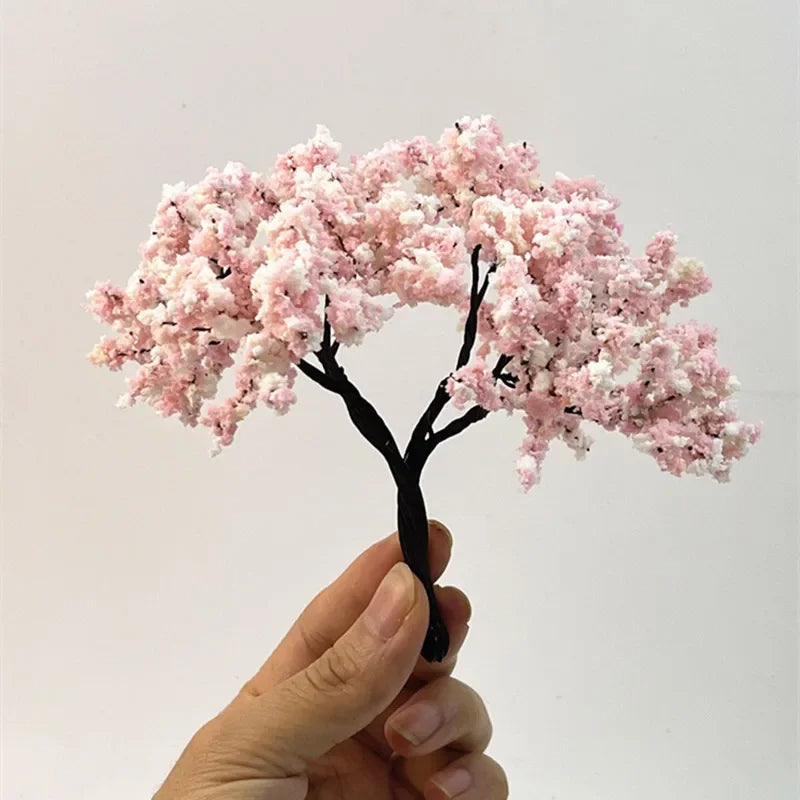 9/12/15/20/25cm Miniature Sakura Cherry Blossom Wire Tree Model