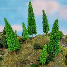 Load image into Gallery viewer, 20 pcs 9-13cm Mixed Miniature Pine Tree Models Train Railway Accessories Forest Fairy Garden Landscape Terrarium Diorama Craft Supplies
