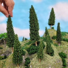 Load image into Gallery viewer, 20 pcs 9-13cm Mixed Miniature Pine Tree Models Train Railway Accessories Forest Fairy Garden Landscape Terrarium Diorama Craft Supplies
