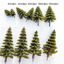 Load image into Gallery viewer, 10 pcs Mixed Miniature Cedar Pine Tree Model Train Railway Accessories DIY Scene Garden Landscape Dollhouse Terrarium Diorama Craft Supplies
