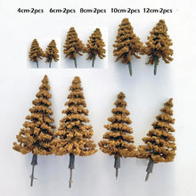 Load image into Gallery viewer, 10 pcs Mixed Miniature Cedar Pine Tree Model Train Railway Accessories DIY Scene Garden Landscape Dollhouse Terrarium Diorama Craft Supplies
