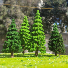 Load image into Gallery viewer, 10 pcs Mixed Miniature Cedar Pine Tree Model Train Railway Accessories DIY Scene Garden Landscape Dollhouse Terrarium Diorama Craft Supplies
