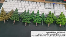 Load and play video in Gallery viewer, 10pcs Miniature Pine Trees 4-12cm, HO OO Scale for Model Train Scenery, Diorama Projects.
