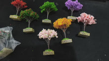 Load and play video in Gallery viewer, 7cm Miniature Cherry Blossom Wire Tree Model with Base Railway Accessories Fairy Garden Landscape Dollhouse Terrarium Diorama Craft Supplies
