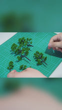 Load and play video in Gallery viewer, 50 pcs 4-12cm Mixed Miniature Greeting Pine Tree Model Train Railway DIY Scenery Dollhouse Garden Landscape Terrarium Diorama Craft Supplies
