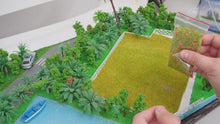 Load and play video in Gallery viewer, 10g Miniature Foliage Powder Green Scatter Material for HO OO N Diorama Scenery, Railway Layouts, Model Trees, Garden Architecture Crafts
