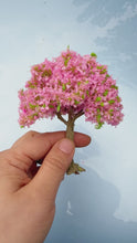 Load and play video in Gallery viewer, Miniature Cherry Blossom Tree Model Pink 10cm for Diorama Model Train Landscape Craft Supply
