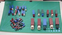 Load and play video in Gallery viewer, Miniature Container Truck Models 1:100-500 Scale Vehicles for Diorama Architecture Railway Layouts 5 pcs
