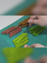 Load and play video in Gallery viewer, 5 pcs Miniature Shrub Strips Grass Fence Models DIY Sand Table Building Layout Dollhouse Garden Landscape Terrarium Diorama Craft Supplies
