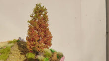 Load and play video in Gallery viewer, 10cm/ 15cm/ 23cm Miniature Autumn Gold Wire Tree Model for DIY Dioramas, Train Railway Layouts, Dollhouse Gardens &amp; Landscape Projects
